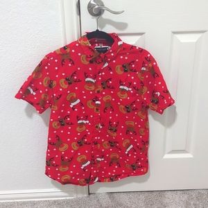 Christmas Men red button up